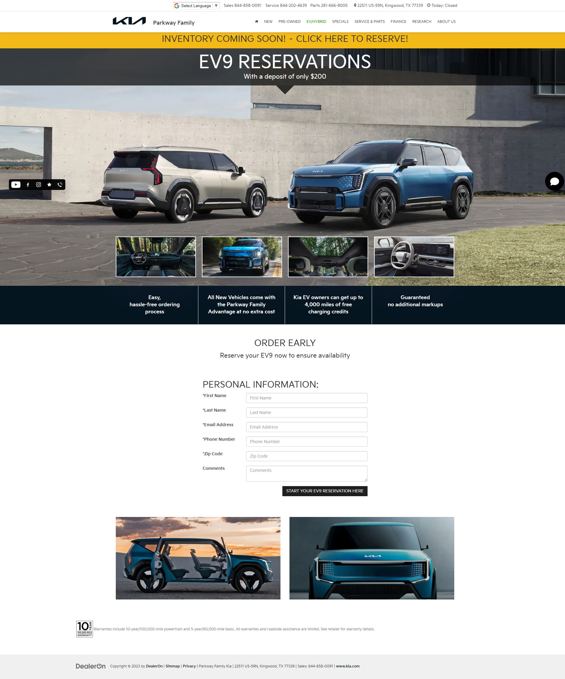 Parkway Family KIA EV-9 Pre-Order Page